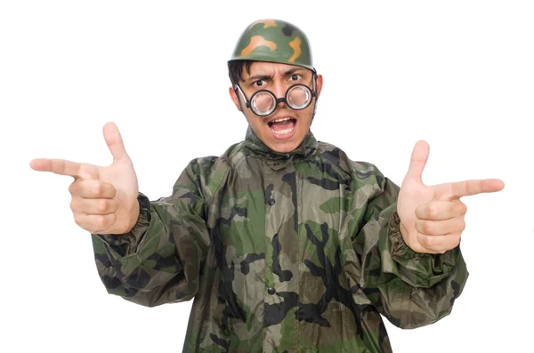 Grappige militaire mens — Stockfoto