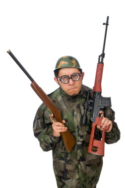 Bir silahlı askeri adam