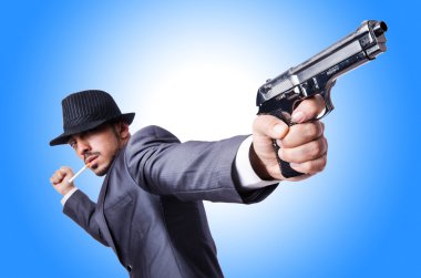 işadamı geçişin karşı silahla