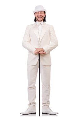 Beyaz izole beyaz elbiseli bey