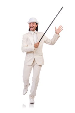 Beyaz izole beyaz elbiseli bey