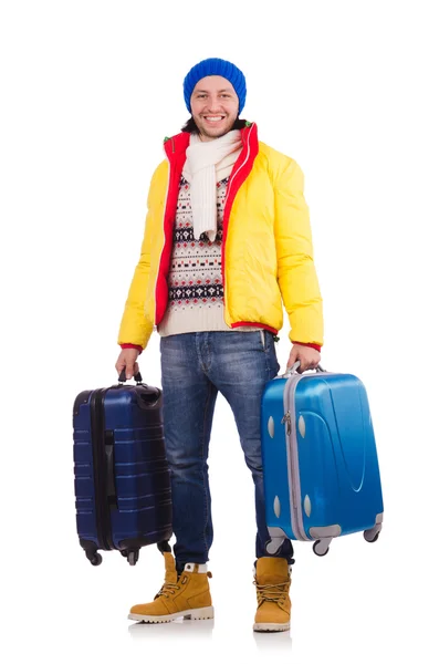 Man preparing for winter vacation — Stock Photo, Image