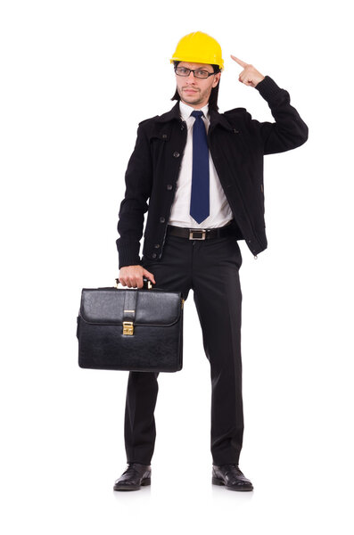 Молодой архитектор, изолированный на белом