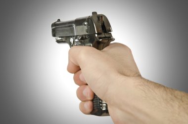 silver Gun in the hand