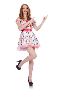 Dolka-pot elbiseli kadın