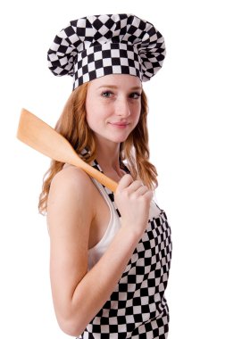 Beyaz izole kadın Şef