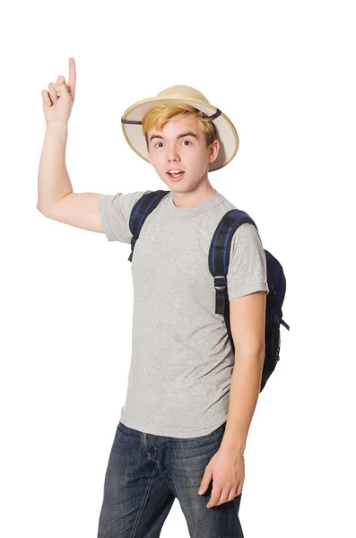 Man in safari hoed — Stockfoto