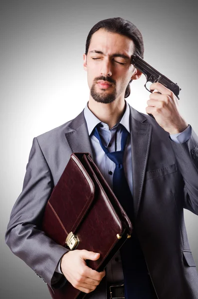 Businessman committing suicide — Stock Photo, Image