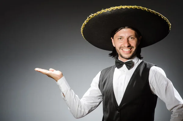 Mexican man wears sombrero isolated on white — Stock Photo, Image