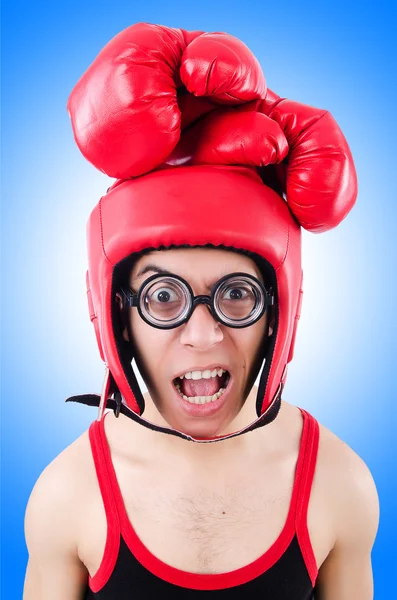 Funny boxer against the gradient — Stock Photo, Image