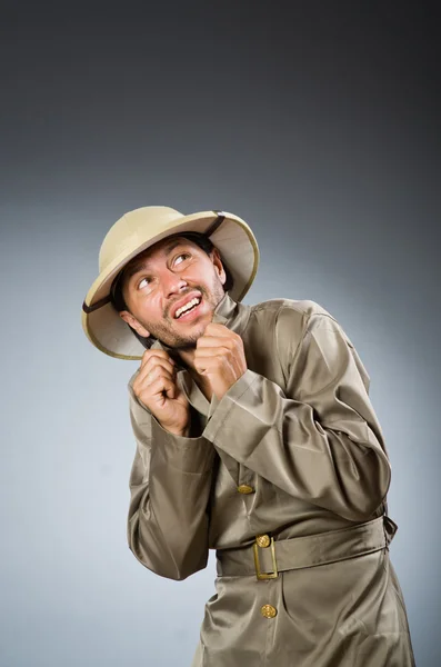 Grappige safari hunter — Stockfoto