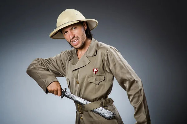 Funny safari hunter — Stock Photo, Image