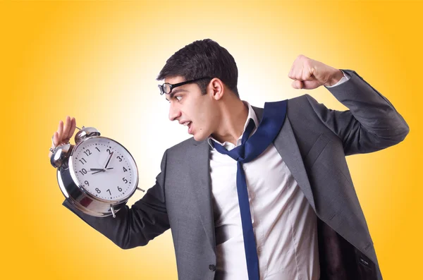 Business man with clock — Stock Photo, Image