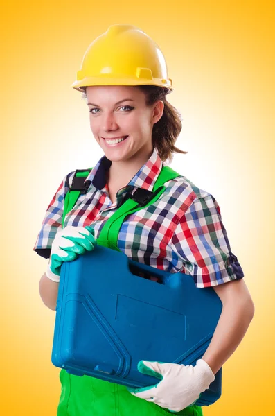 Young woman with toolkit — Stock Photo, Image