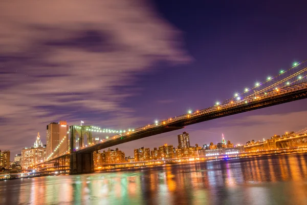 Panorama notturno di Manhattan — Foto Stock