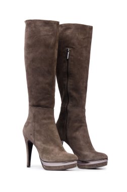 Beyaz arka planda izole kadın ayakkabıları