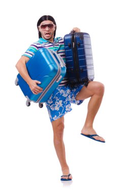 Beyaz bavullarla gezen adam.