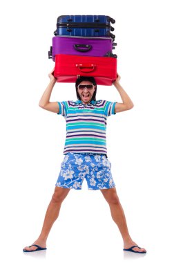 Beyaz bavullarla gezen adam.