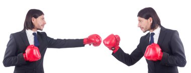 İşadamları ile boks eldivenleri