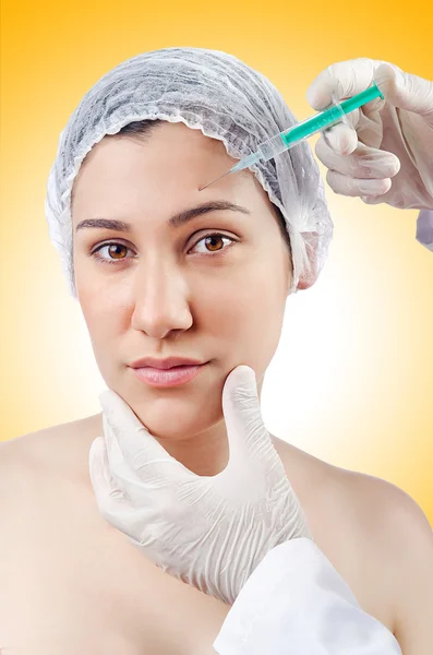 Woman under the plastic surgery — Stock Photo, Image