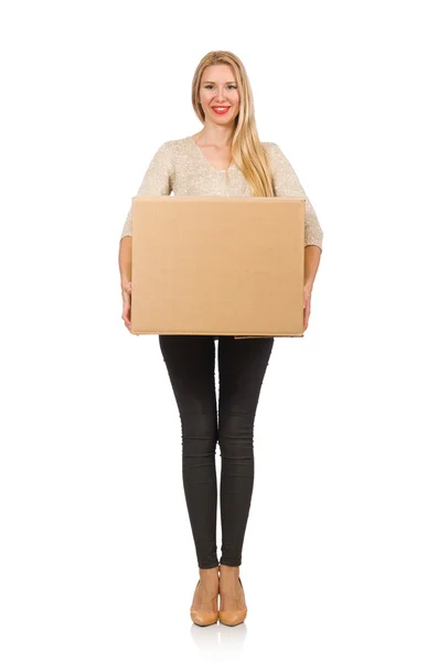 Young Woman with box — Stock Photo, Image