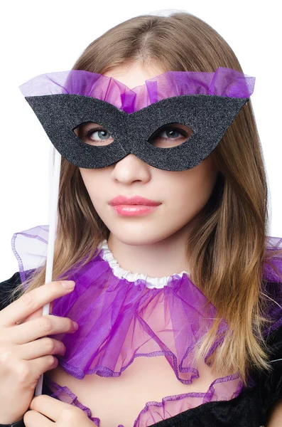 Mädchen mit venezianischer Maske — Stockfoto