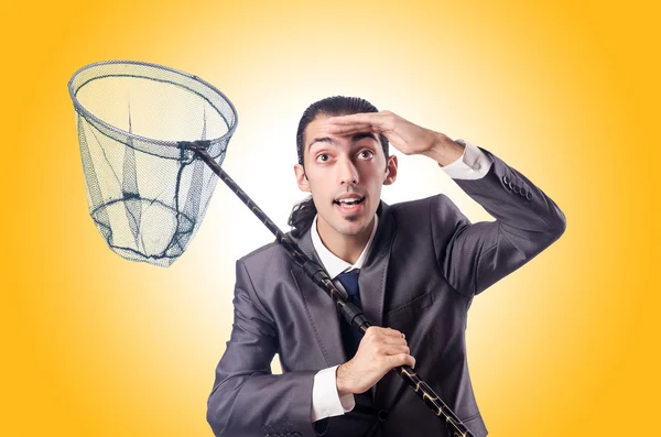 Business man with net — Stock Photo, Image