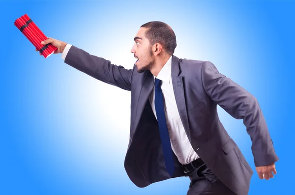 Business man with dynamite — Stock Photo, Image