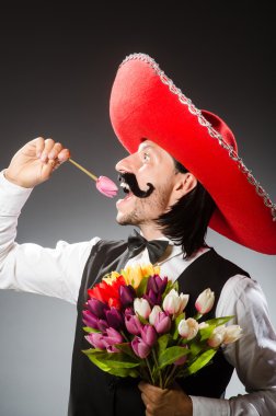 Funny mexican man with sombrero