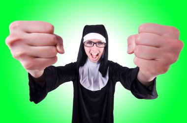 Funny nun woman