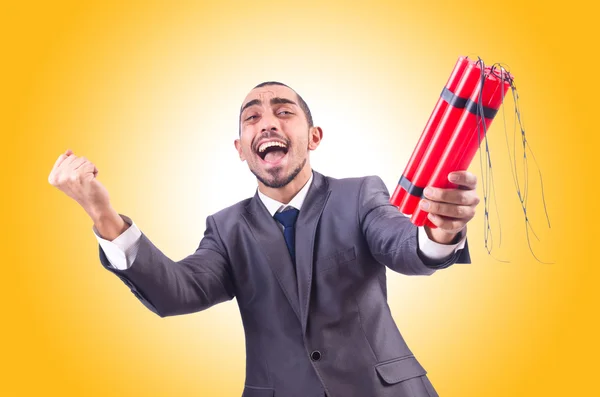 Business man with dynamite — Stock Photo, Image