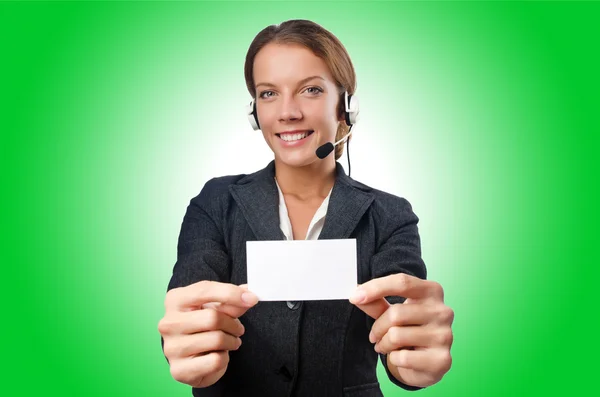 Operador de call center com espaço em branco — Fotografia de Stock