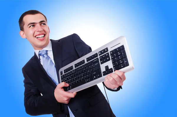 Computer geek nerd in grappig concept — Stockfoto