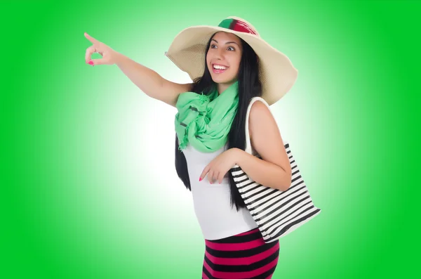 Young woman preparing for vacation — Stock Photo, Image