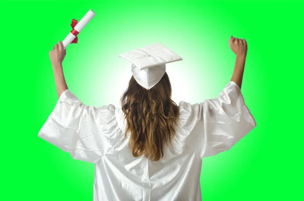 Jovem estudante com diploma — Fotografia de Stock