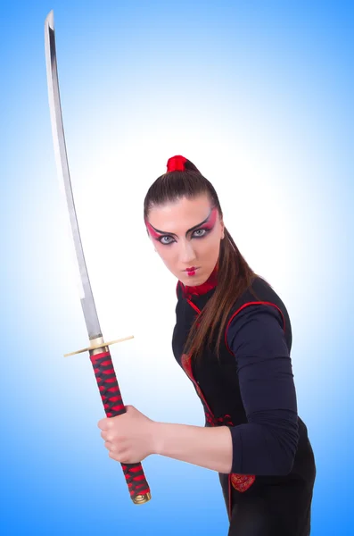 Woman in japanese martial art concept — Stock Photo, Image