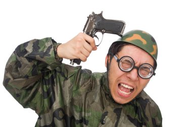 Silahlı askeri adam