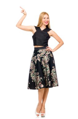 Çiçek karanlık etek kadında