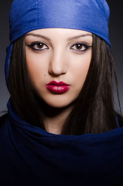 Portrait of the young woman with headscarf — Stock Photo, Image