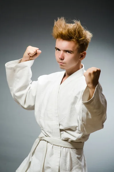 Roliga karate fighter — Stockfoto