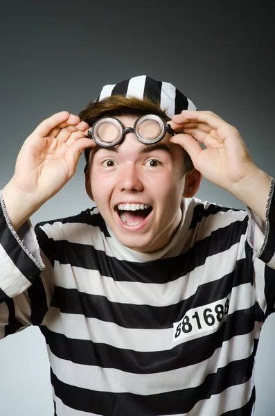 Prison inmate in funny concept — Stock Photo, Image