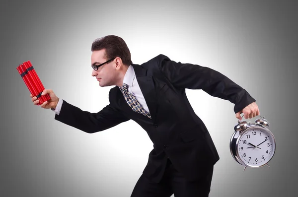 Hombre con bomba de tiempo — Foto de Stock