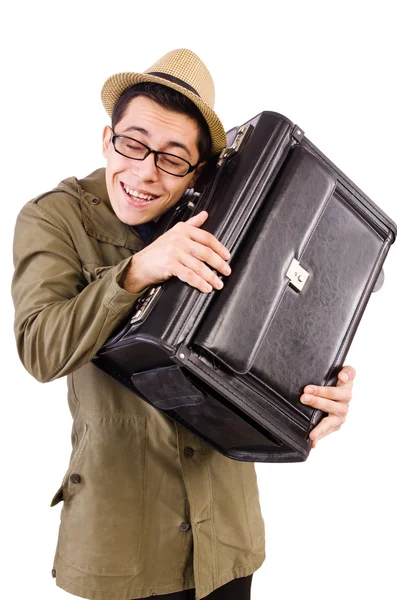 Молодой человек с портфелем — стоковое фото