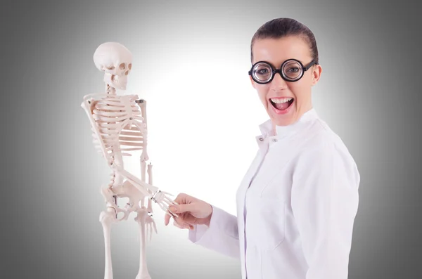 Doctor con esqueleto — Foto de Stock