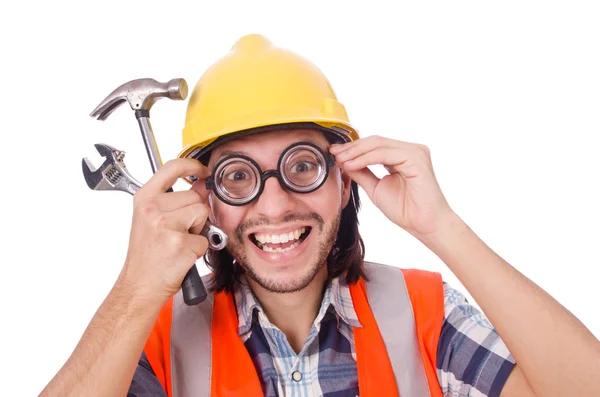 Funny trabajador de la construcción — Foto de Stock