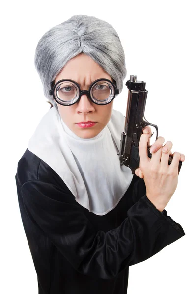 Comic woman nun — Stock Photo, Image