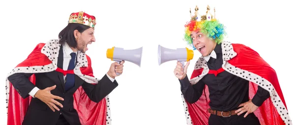 Geschäftsmann mit Krone auf weißem Grund — Stockfoto