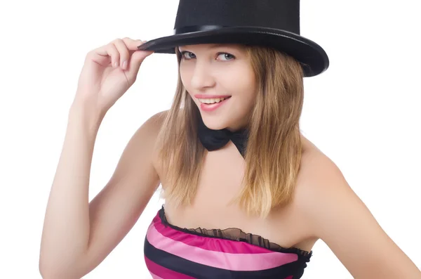 Junge Frau mit Hut — Stockfoto