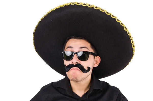 Homem usando chapéu sombrero mexicano — Fotografia de Stock