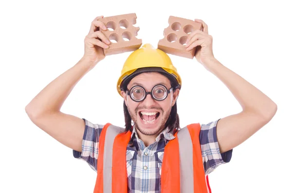 Trabalhador da construção engraçado — Fotografia de Stock